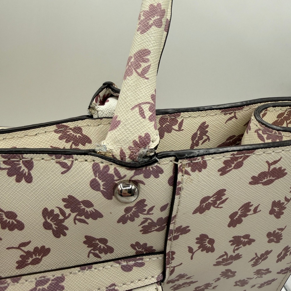 Rebecca Minkoff Tote Bag Women Large Cream Floral Saffiano Leather M.A.B. Work - Picture 6 of 14